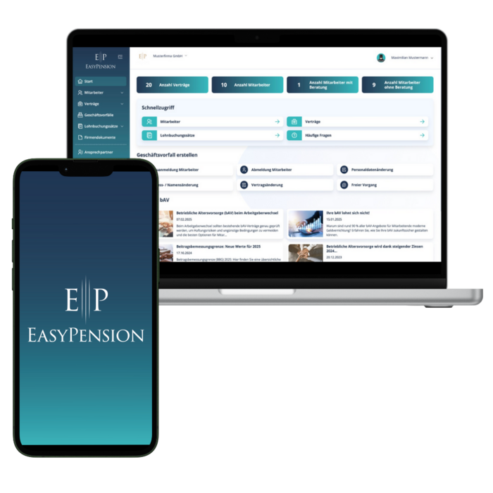 EasyPension® - Die Software für eine vollautomatische bAV-Verwaltung.